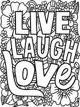 Live Laugh Love Motivational Quote Coloring Page 7066863 Vector Art At  sketch template