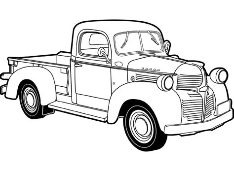 Old Truck Coloring Page - Free Printable Coloring Pages for Kids