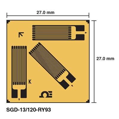 3 Element, 0°/45°/90° Corner Rosette Strain Gauges | Omega