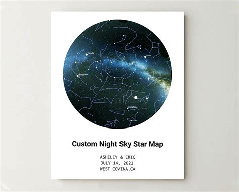 Custom Canvas Star Map Custom Star Map Print Anniversary | Etsy