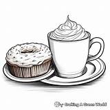 Coffee And Donut Coloring Pages  Free & Printable sketch template