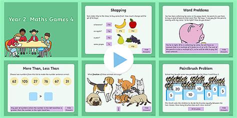 Year 2: Maths Revision Games PowerPoint (4 of 4) - Twinkl