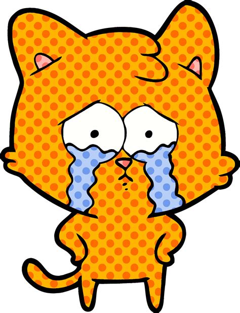 cartoon crying cat 12455401 Vector Art at Vecteezy