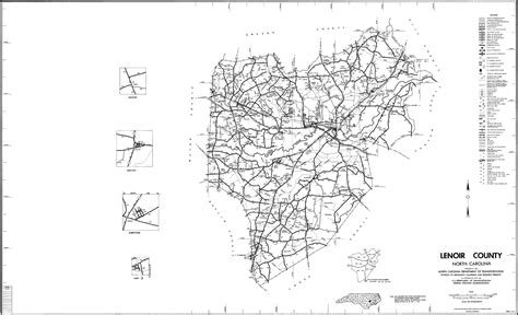 1990 Road Map of Lenoir County, North Carolina