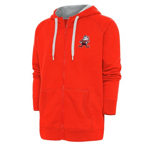 Men's Antigua Orange Cleveland Browns Throwback Logo Victory Full-Zip ...