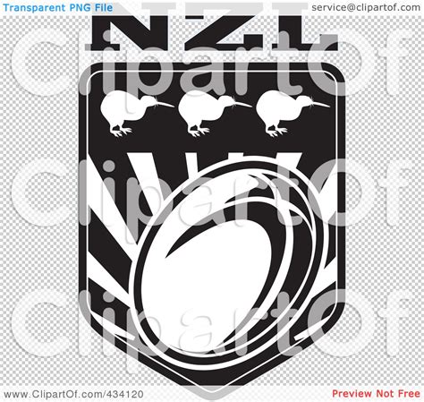 Royalty-Free (RF) Clipart Illustration of a New Zealand Rugby Icon - 3 ...