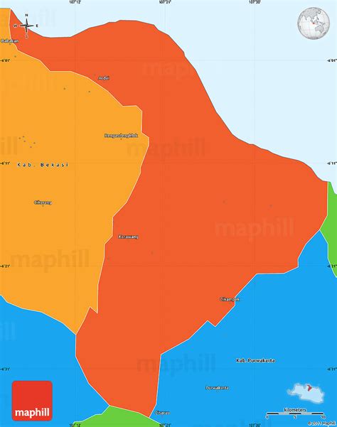 Political Simple Map of Kab. Karawang