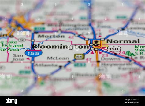 Bloomington Illinois Shown on a Geography map or road map Stock Photo ...