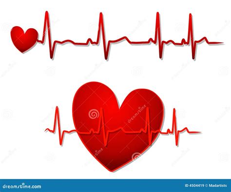 Red Heart And EKG Lines stock illustration. Illustration of medical - 4504419