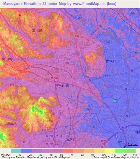 Elevation of Matsuyama,Japan Elevation Map, Topography, Contour