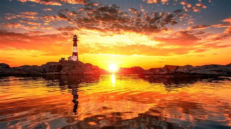 Winter Sunset Lighthouse Wallpapers - Wallpaper Cave