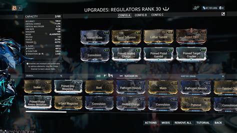 Warframe regulators prime build