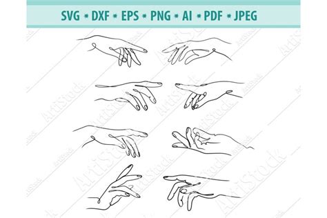 Touching hand Svg, Line hand Svg, Helping hand Png, Eps, Dxf