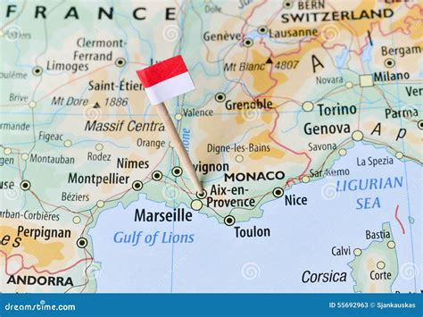 Monaco flag on map stock image. Image of mark, location - 55692963