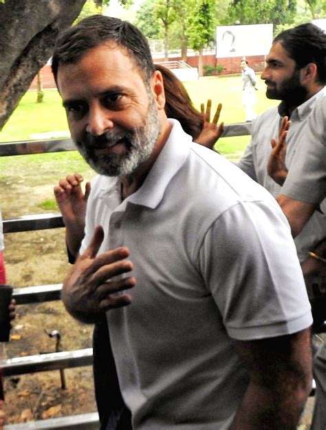 New Delhi : Senior Congress leader Rahul Gandhi after a meeting with ...