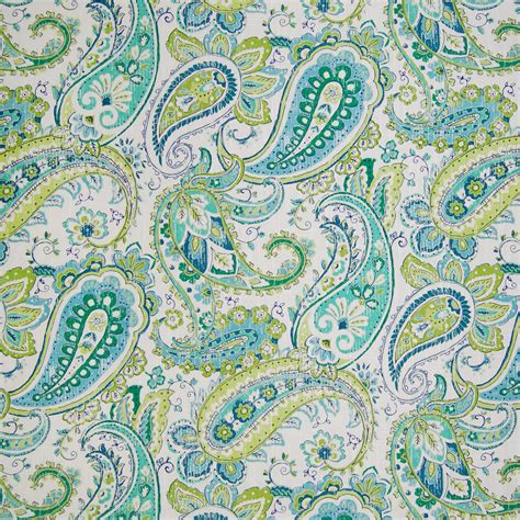 Lagoon Blue and Green Contemporary Cotton Upholstery Fabric