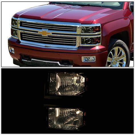 2014-2016 Chevy Silverado 1500 Replacement Crystal Headlights - Smoke