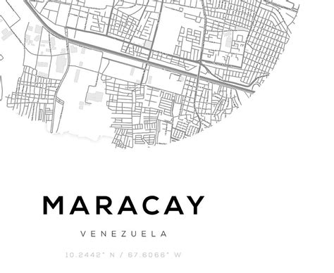 Maracay Map Print City Street Maps Map of Maracay Street | Etsy Canada