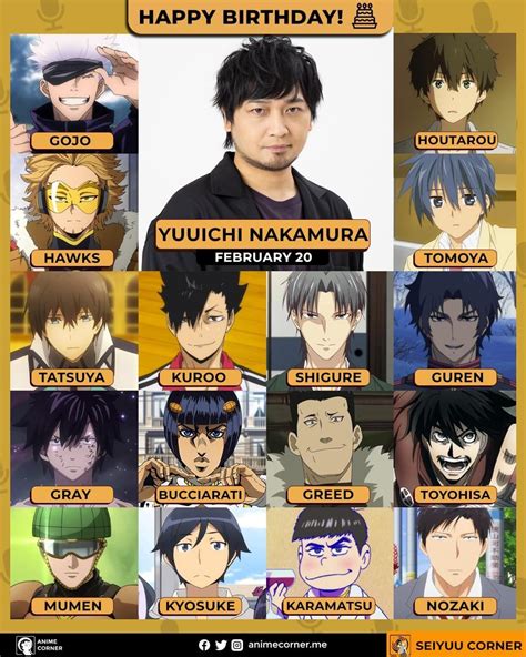 Happy Birthday to Gojo’s VA Nakamura! : r/JuJutsuKaisen