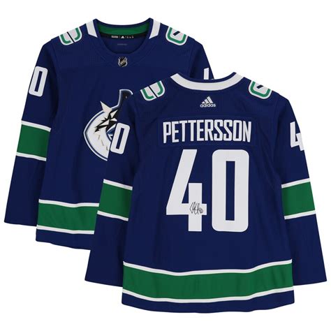 Autographed Vancouver Canucks Elias Pettersson Fanatics Blue Adidas Authentic Jersey