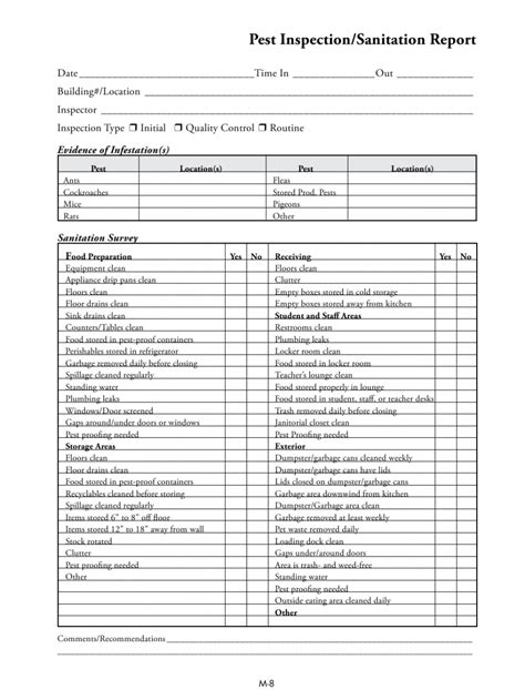 Printable Termite Inspection Report Template Excel Sample | Stableshvf