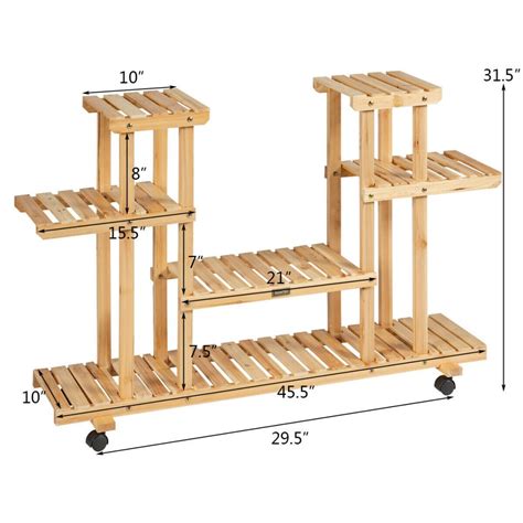 NEW 12 PLANT 4 TIER WOODEN PLANT STAND & WHEELS FS5187 – Uncle Wiener's ...