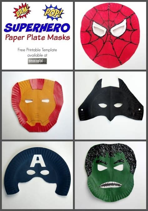 Superhero Paper Plate Masks