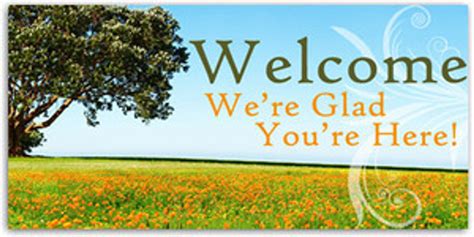 Welcome Spring Tree Banner - ChurchBanners.com