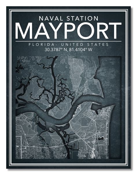 Wall Art Map Print of Naval Station Mayport Florida - Etsy