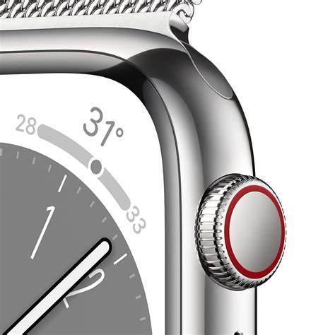 Apple Watch Series 8 GPS + Cellular 41mm Silver Stainless Steel Case with Silver Milanese Loop