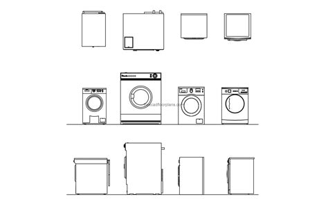 Front Load Washing Machine, Free AutoCAD Block - Free Cad Floor Plans