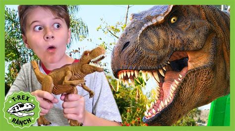 Giant Dinosaur Park Adventure With Park Ranger LB! T-Rex Ranch! Pretend Play and Dinosaurs for ...