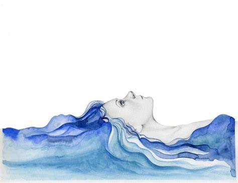 Watercolor Sea Thing Blue 4 x 6 Art Print Watercolor Speechless Girl ...