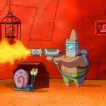 Patrick with flamethrower Meme Generator - Imgflip