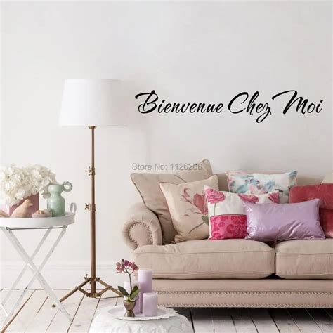 French Quotes Bienvenue Chez Moi Art Decals Welcome Vinyl Wall Stickers for Home Decoration-in ...