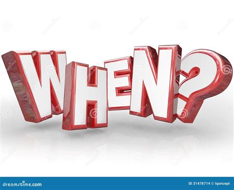 When 3D Question Word Red Letters Asking Stock Images - Image: 31478714