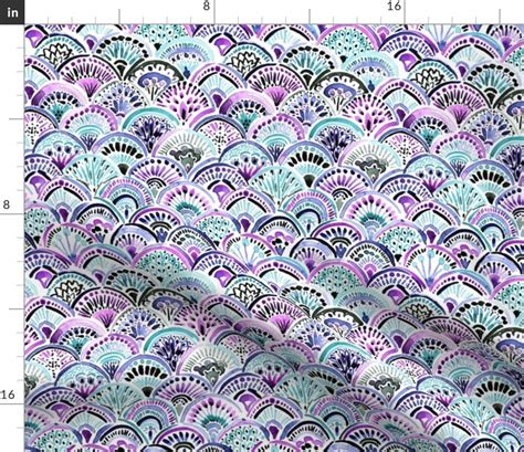 Mermaid Scales Fabric Mermaid Medallion by Crystal Walen - Etsy