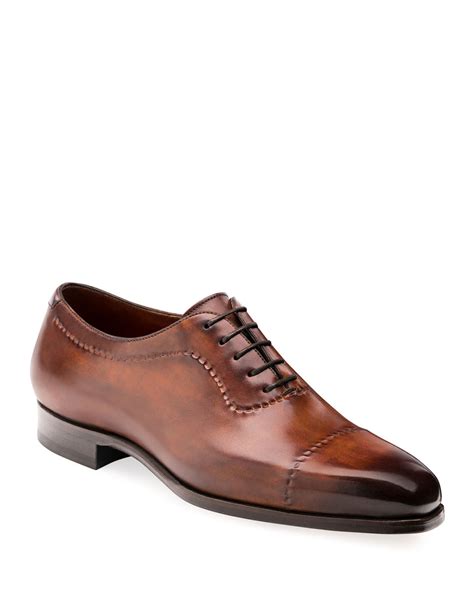 Magnanni Men's Camilo Wind-Seamed Leather Dress Shoes | Neiman Marcus