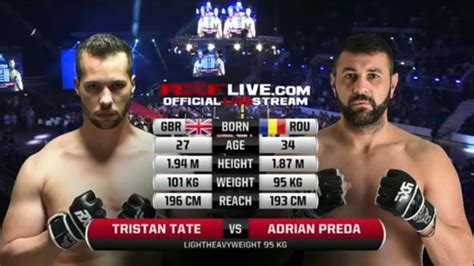 RXF 23 Tristan Tate VS Adrian Preda: MMA, FULL FIGHT - YouTube