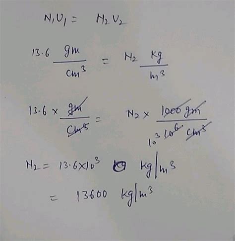 Density of Mercury in Kg M3