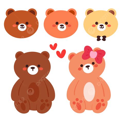 Cute Hand Drawing Cartoon Bear Doodle Set, Bear, Animal Drawing, Animal Doodle PNG and Vector ...