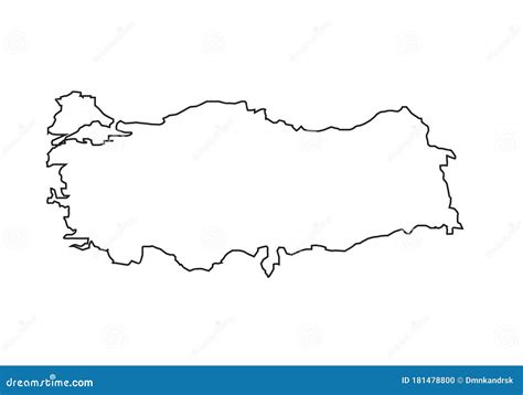 Turkey Outline Map National Borders Country Shape Vector Illustration ...