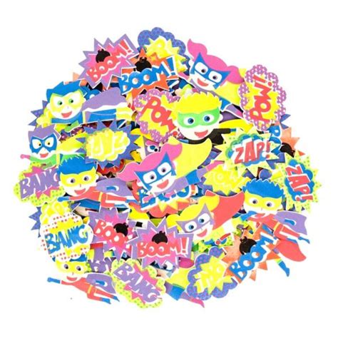 Foam Shapes Superhero Stickers - School Club Educational Supplies