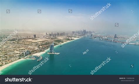 Aerial View Dubai Marina Downtown Palm Stock Photo 1104996338 ...