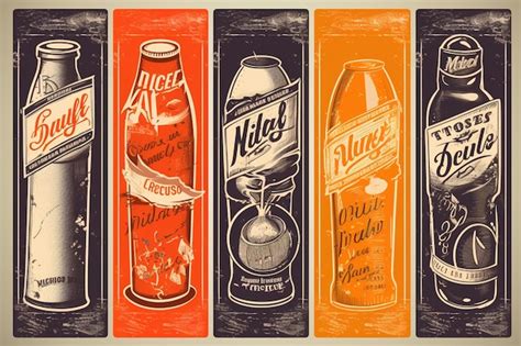 Premium Photo | Hand drawn retro advertising banners design