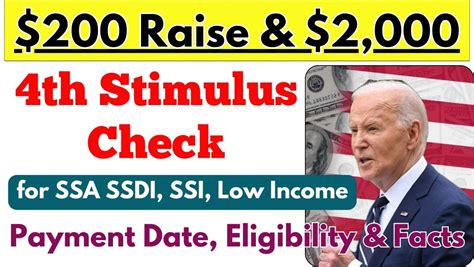 $200 Raise & $2,000 4th Stimulus Check for SSA SSDI, SSI, Low Income ...