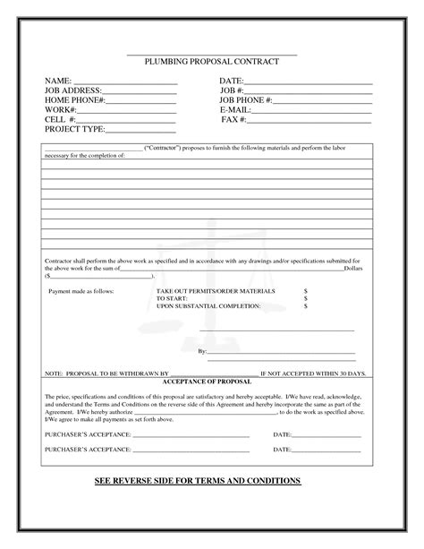 Free Printable Bid Proposal Forms