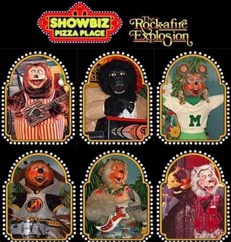 Showbiz Pizza Place Animatronic Rocka-fire Explosion Band | Chuck e cheese, Showbiz pizza, Childhood