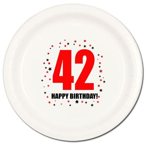 Happy 42nd Birthday (Age 42) Party Supplies LUNCHEON LUNCH DINNER PLATES #Party #Birthday ...