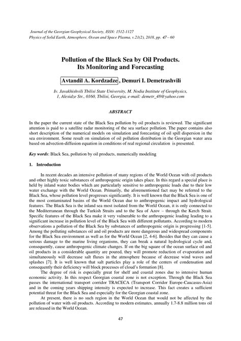 (PDF) Pollution of the Black Sea by Oil Products. Its Monitoring and ...